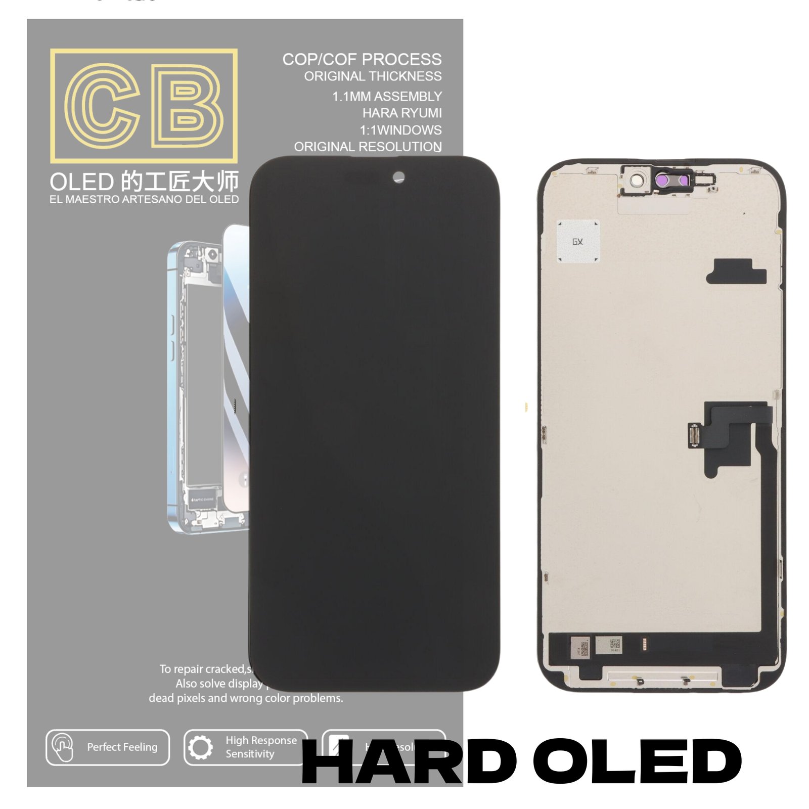 Pantalla "CB HARD OLED " iPhone 16 Pro Max control IC Reemplazable LCD + Táctil Completo