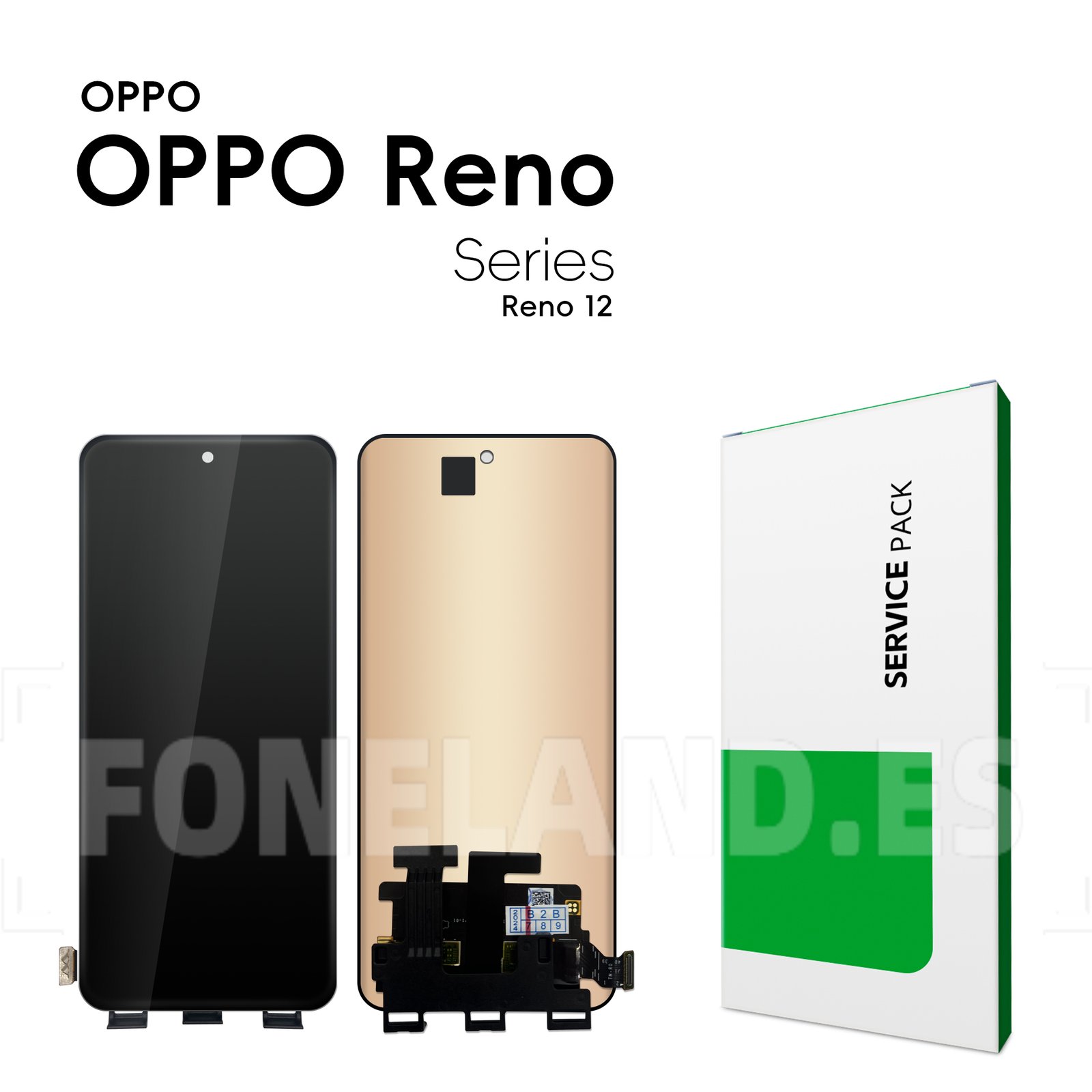 Pantalla OPPO Reno 12 5G Negra Completa LCD + Táctil SERVICE PACK (Version TM)